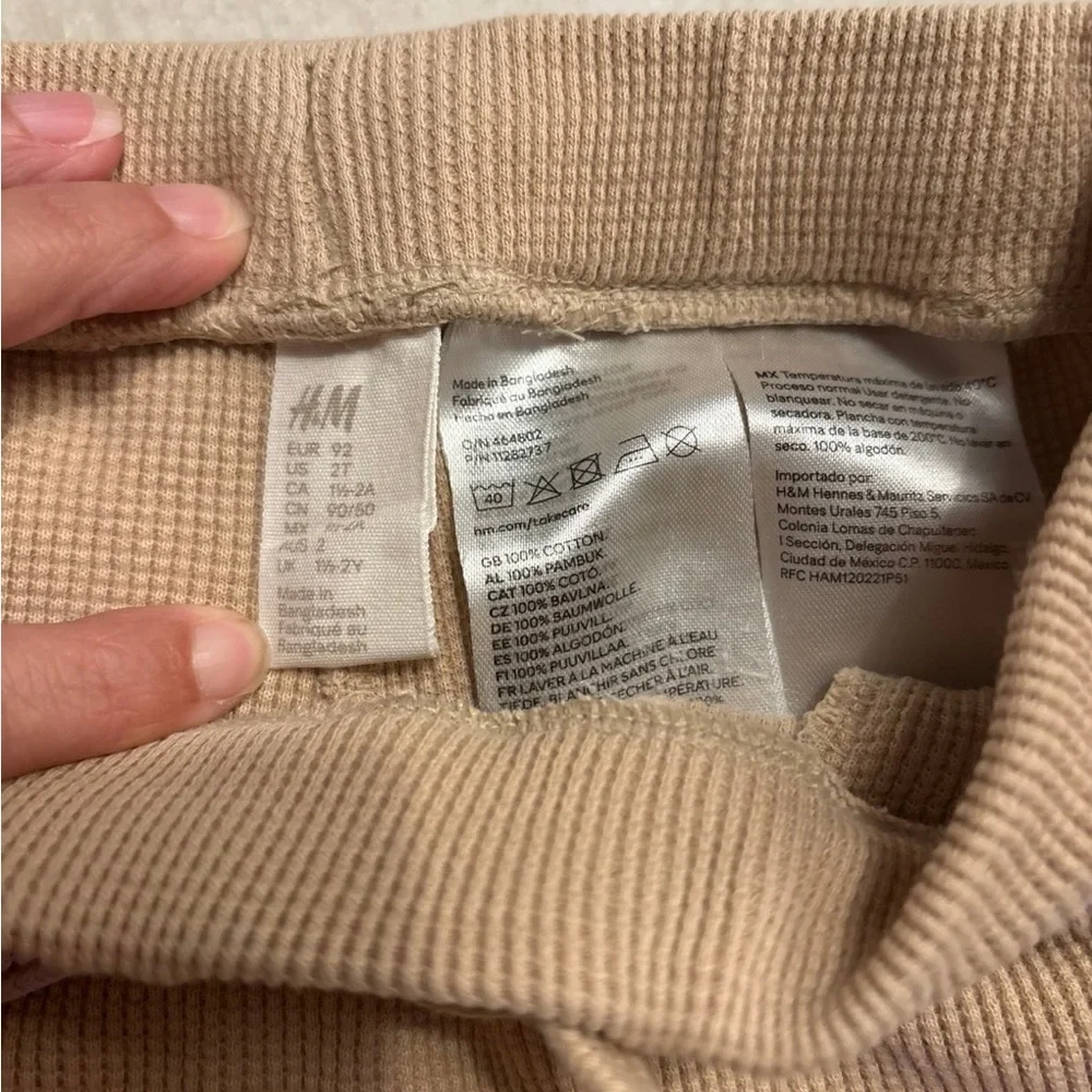H&M Tan Waffle Knit Shorts